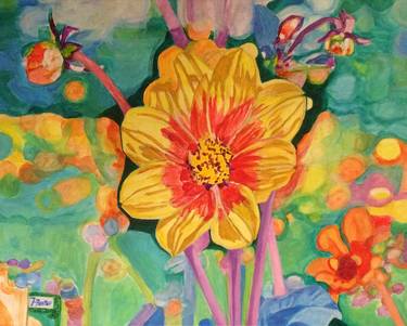 Original Floral Painting by A Hunter