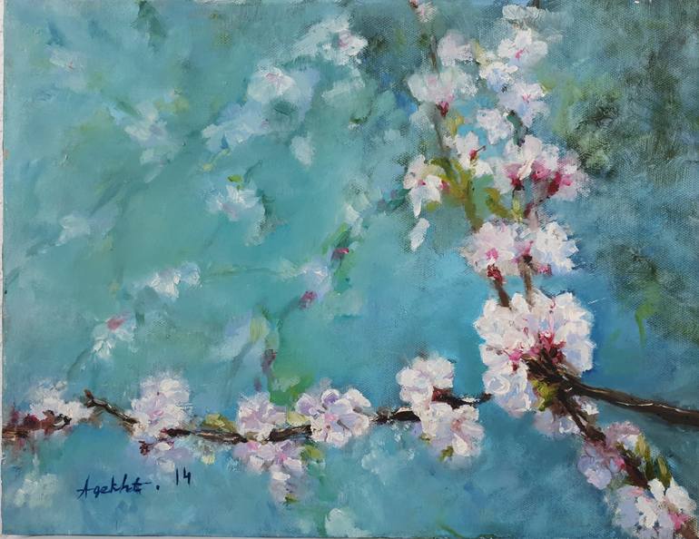 Sakura branch Painting by Anna Gekht | Saatchi Art