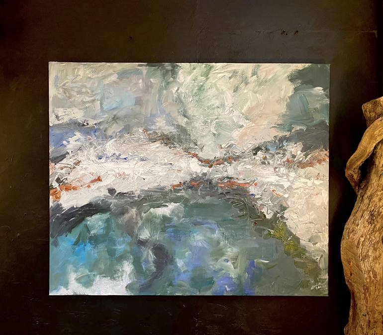 Original Abstract Expressionism Seascape Painting by Linda Karslake