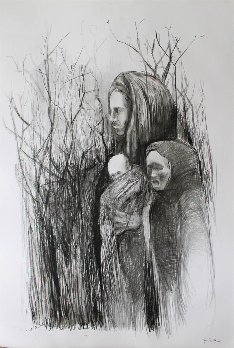 Migration Drawing by Dusan Pajovic Gross | Saatchi Art