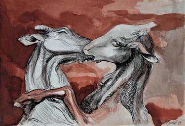 Print of Expressionism Animal Drawings by Dusan Pajovic Gross