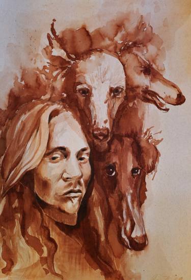 Print of Figurative Dogs Drawings by Dusan Pajovic Gross