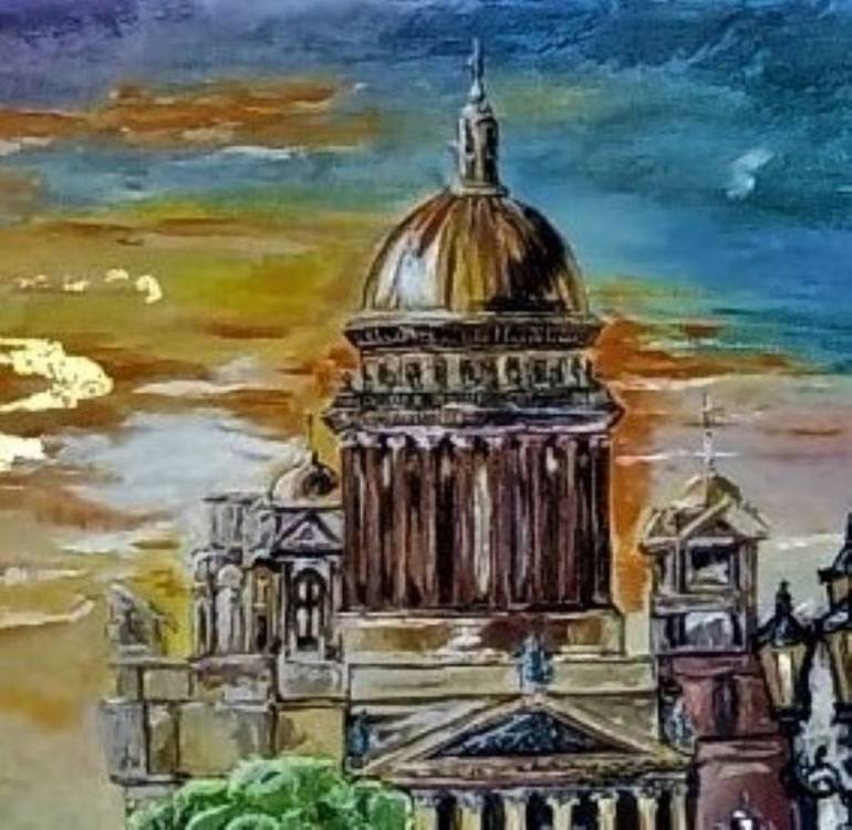 Original Fine Art Architecture Painting by Brester Tatiana