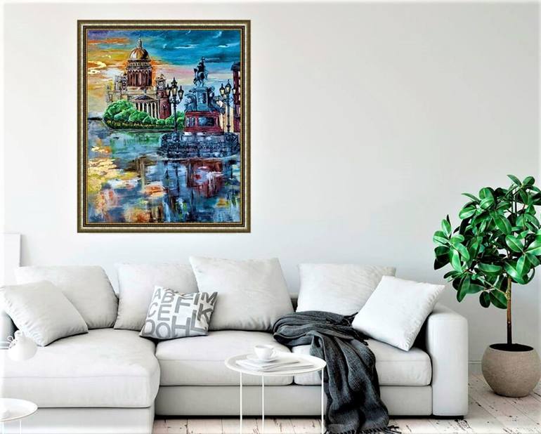 Original Fine Art Architecture Painting by Brester Tatiana