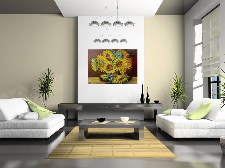 Original Art Deco Floral Painting by Brester Tatiana