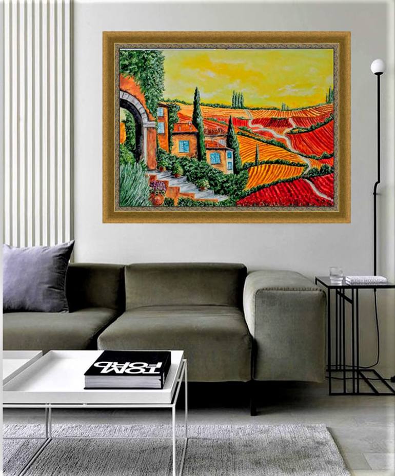 Original Abstract Expressionism Landscape Painting by Brester Tatiana