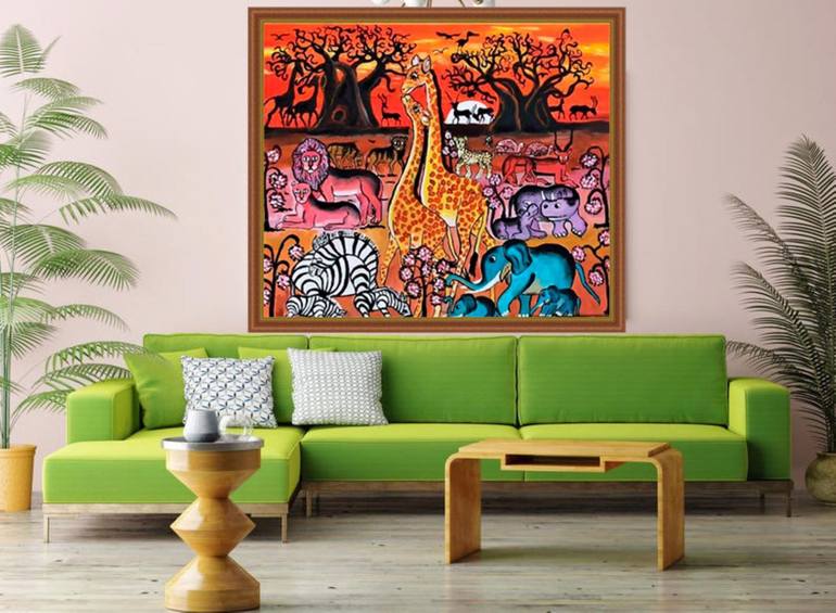 Original Abstract Animal Painting by Brester Tatiana