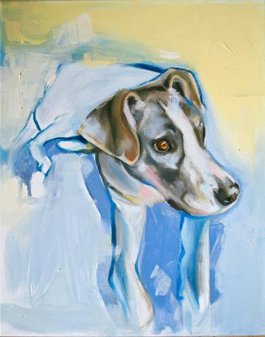 Print of Dogs Paintings by Dora Ragusa