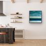 Hung and framed in kitchen area