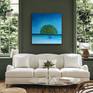 Painting hung in a contemporary lounge