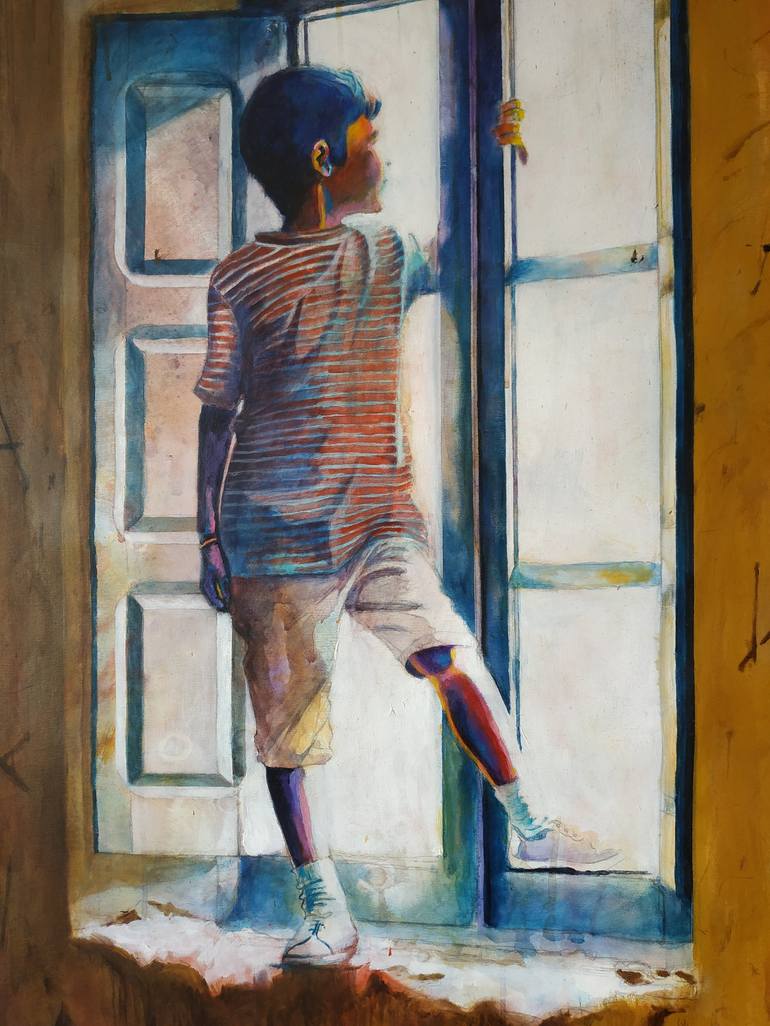 Original Figurative Kids Painting by Carlos Anabeil