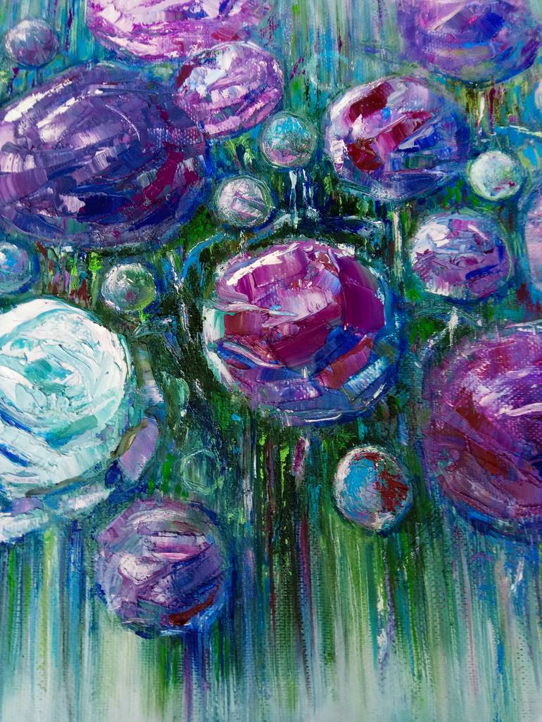 Original Abstract Expressionism Floral Painting by Anastasiia Koltsova