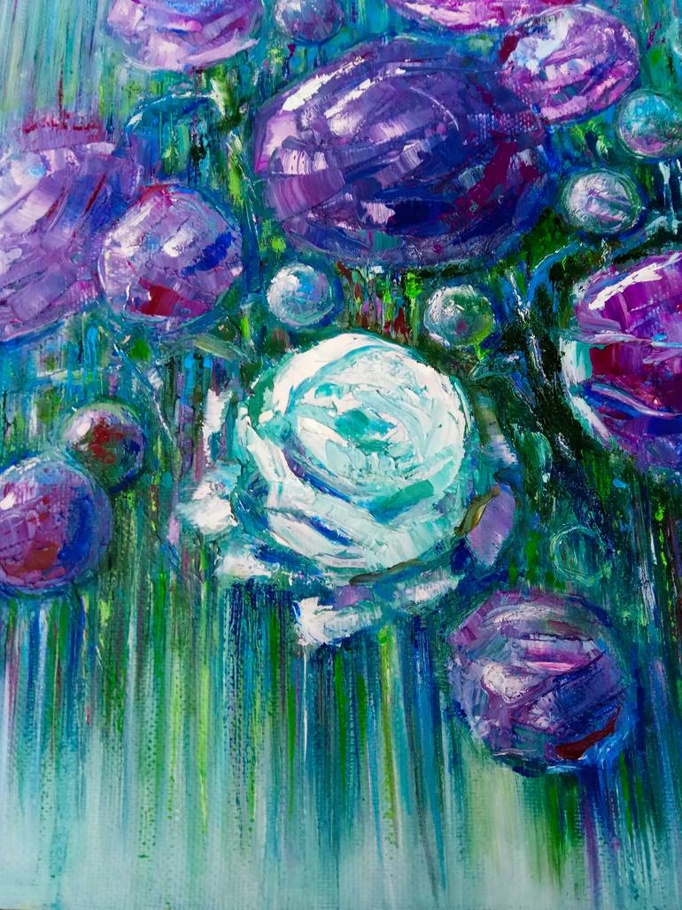 Original Abstract Expressionism Floral Painting by Anastasiia Koltsova