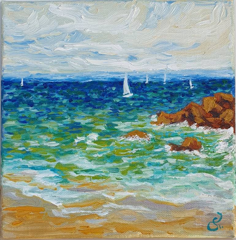 Original Impressionism Seascape Painting by Pavlina Todorova