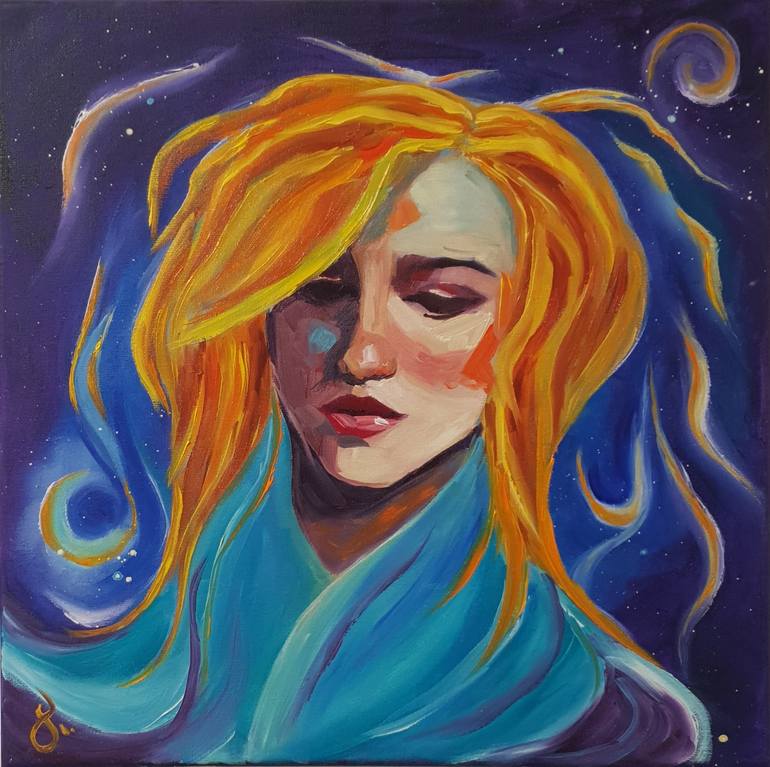 Original Modernism People Painting by Pavlina Todorova