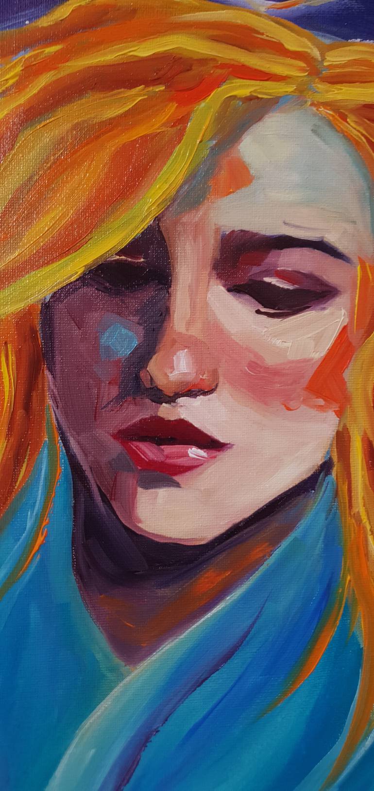 Original Modernism People Painting by Pavlina Todorova