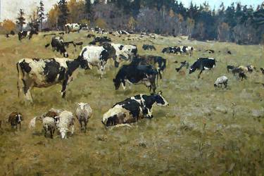 Cows on the grassland thumb