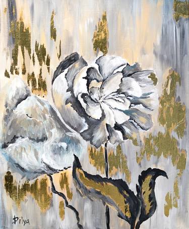 Grey peony in gold thumb