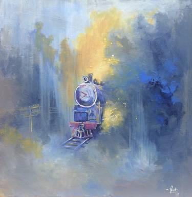 Print of Art Deco Train Paintings by Viet Ta