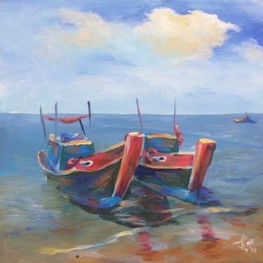 Print of Fine Art Boat Paintings by Viet Ta