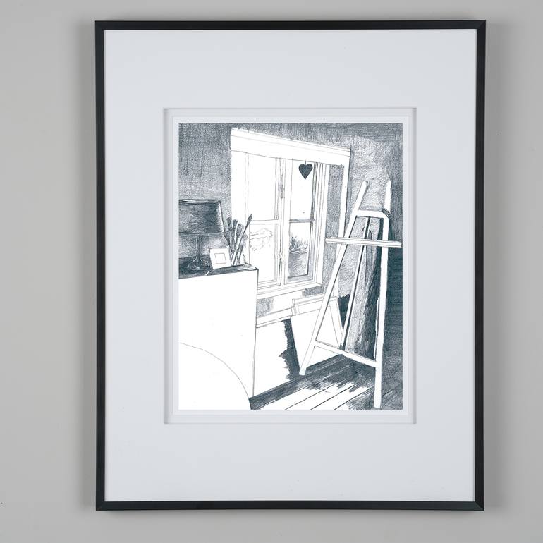 Original Fine Art Interiors Drawing by Annabel Carington