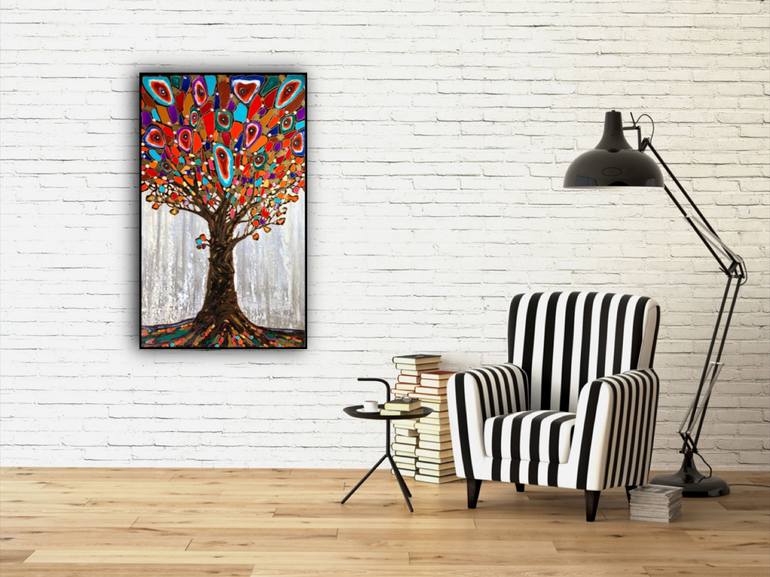 Original Abstract Expressionism Tree Painting by Inna Deriy