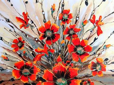 Original Abstract Expressionism Floral Paintings by Inna Deriy