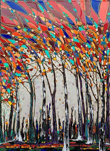 Print of Abstract Expressionism Tree Paintings by Inna Deriy