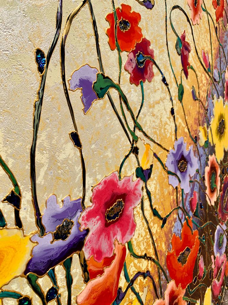 Original Art Deco Floral Painting by Inna Deriy