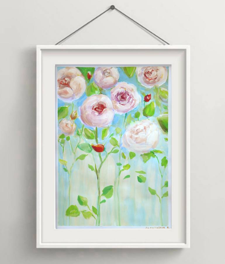 Original Impressionism Floral Painting by Anna Aboskalova