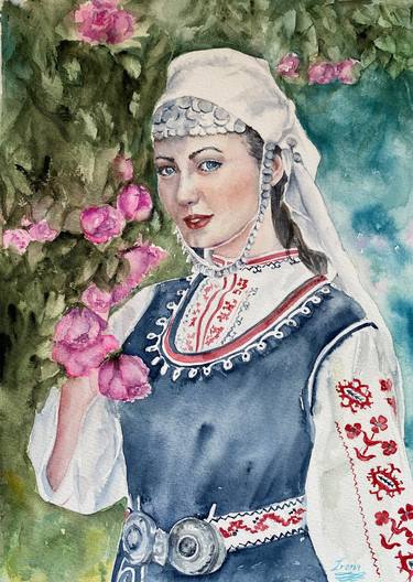 Bulgarian Girl in national costume thumb