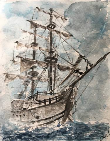 Print of Ship Paintings by Irena Mladenova