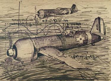 Print of Figurative Aeroplane Drawings by Adrian Penu