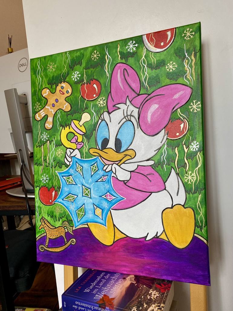 Original Pop Art Cartoon Painting by Daryna Feldshtein