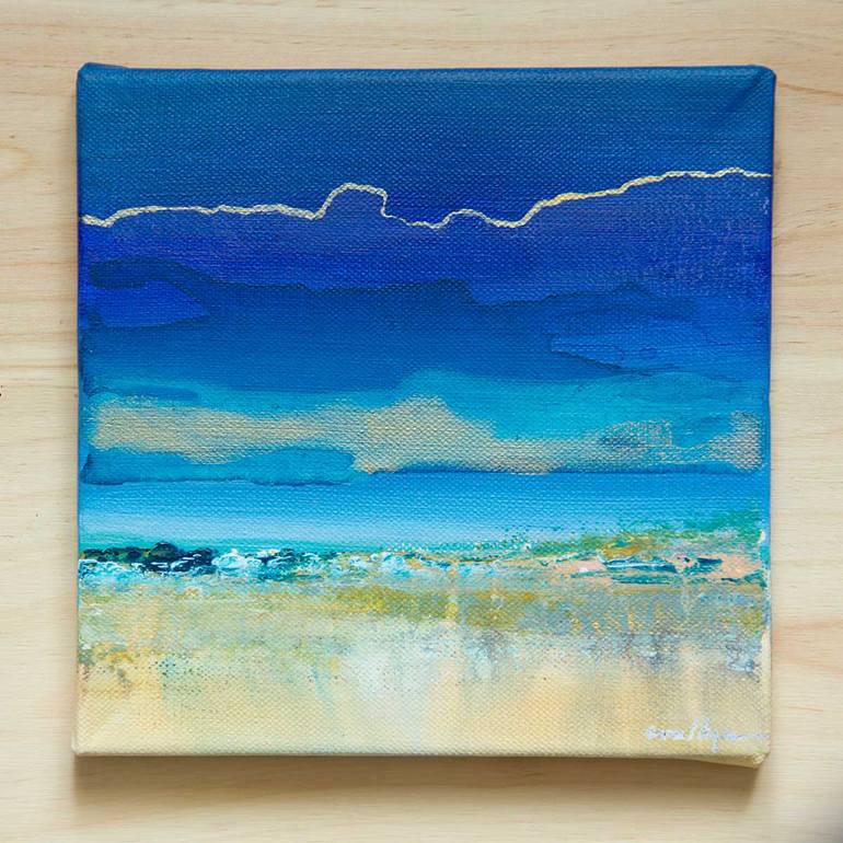 Original Abstract Beach Painting by Evalhyn Artist
