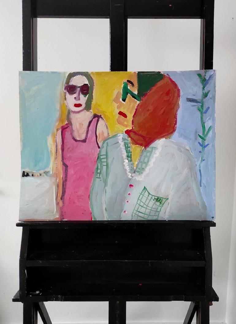 Original Expressionism People Painting by Barbara Kroll