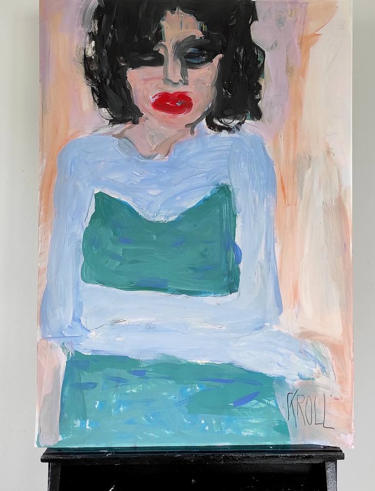 Original Expressionism Portrait Painting by Barbara Kroll