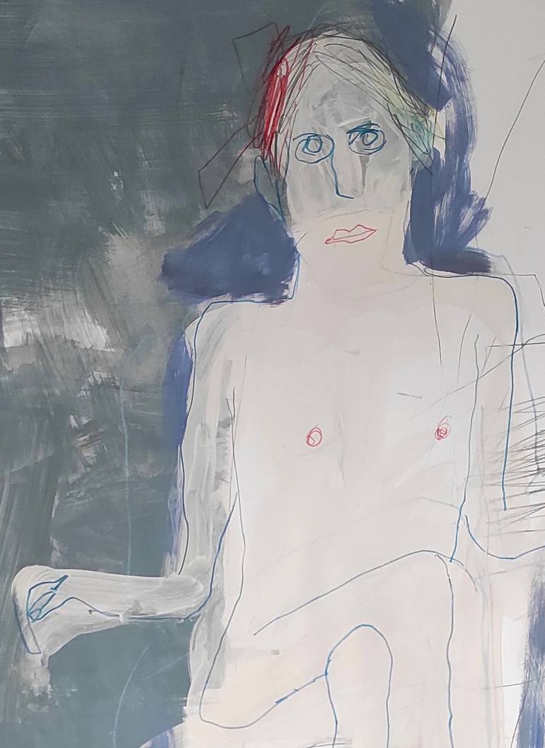 Original Expressionism Nude Drawing by Barbara Kroll