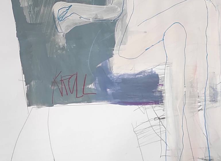 Original Expressionism Nude Drawing by Barbara Kroll