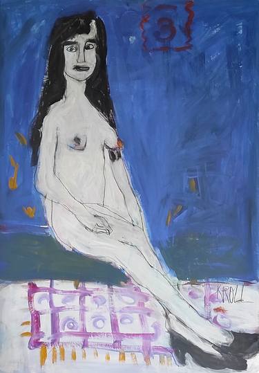 Original Expressionism Nude Mixed Media by Barbara Kroll