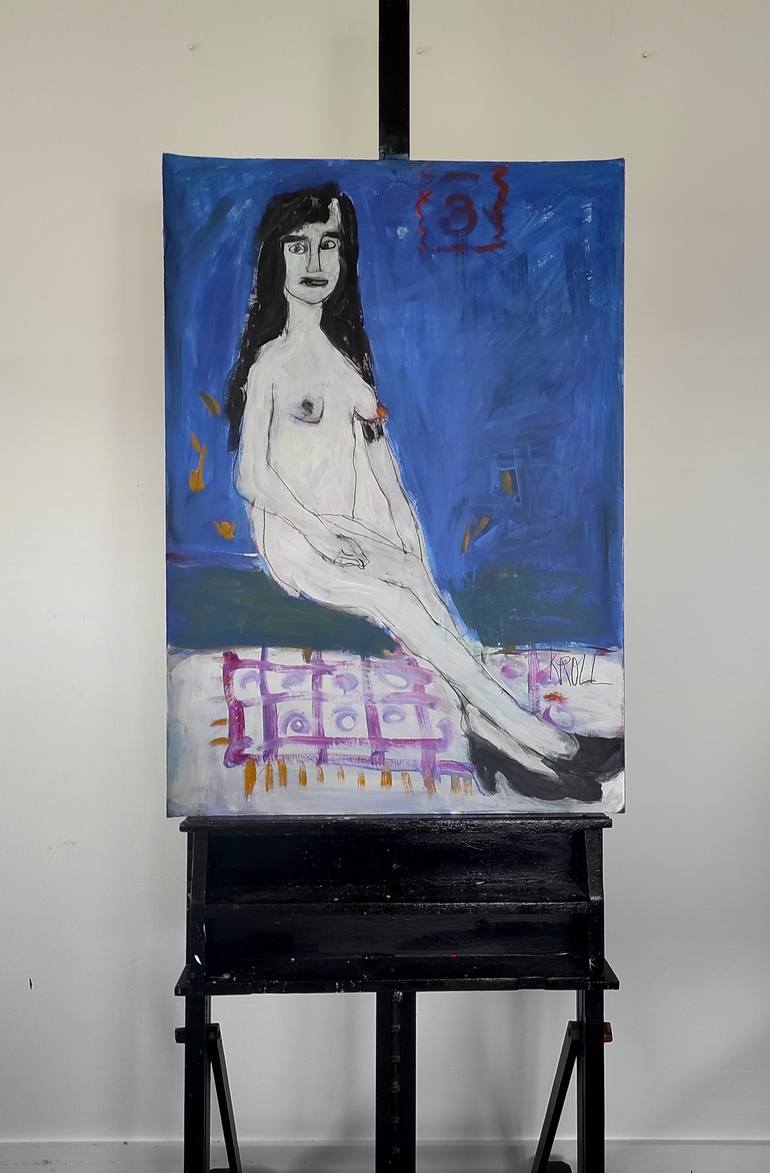 Original Expressionism Nude Mixed Media by Barbara Kroll