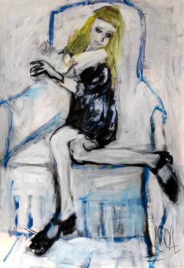 Original Expressionism Women Drawings by Barbara Kroll