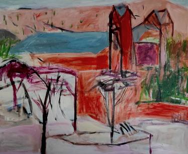 Original Expressionism Landscape Painting by Barbara Kroll