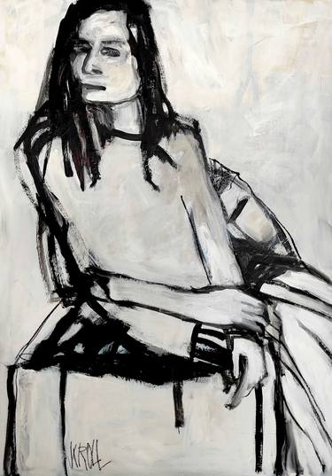 Original Expressionism Women Drawing by Barbara Kroll