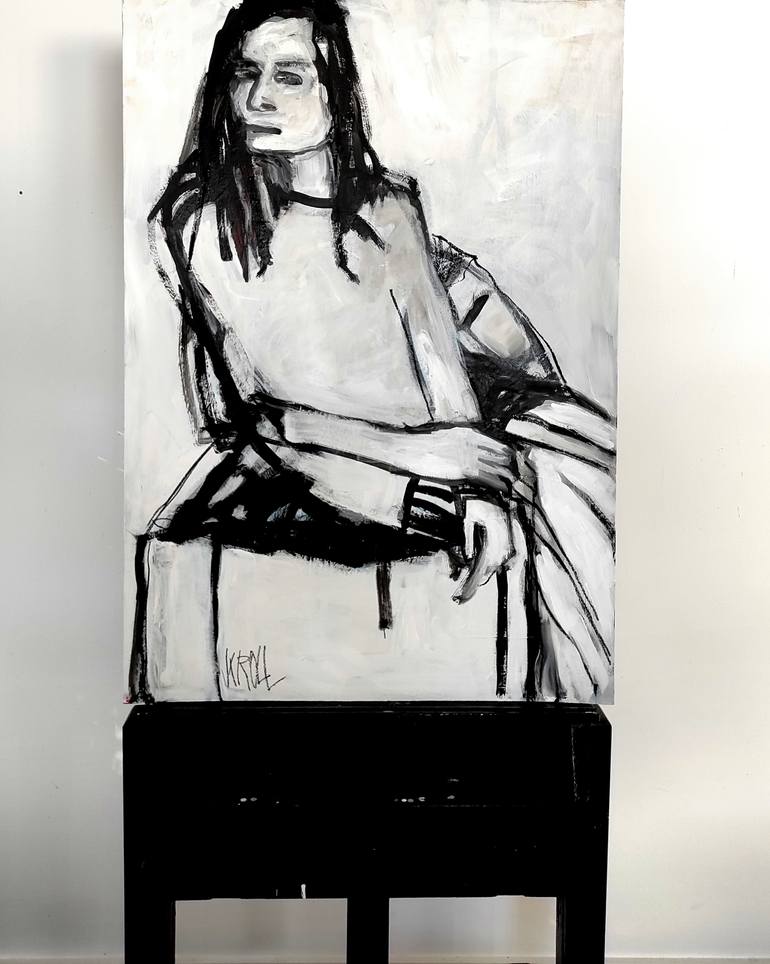 Original Expressionism Women Drawing by Barbara Kroll