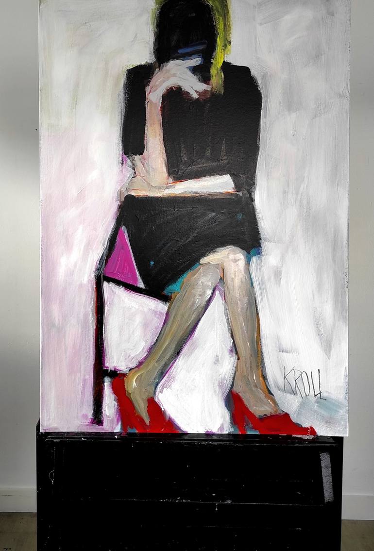 Original Expressionism Women Painting by Barbara Kroll
