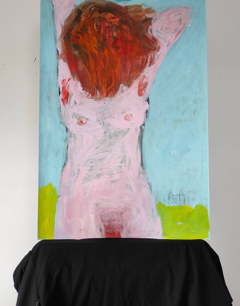 Original Expressionism Nude Painting by Barbara Kroll