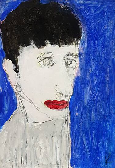Original Expressionism Portrait Drawings by Barbara Kroll