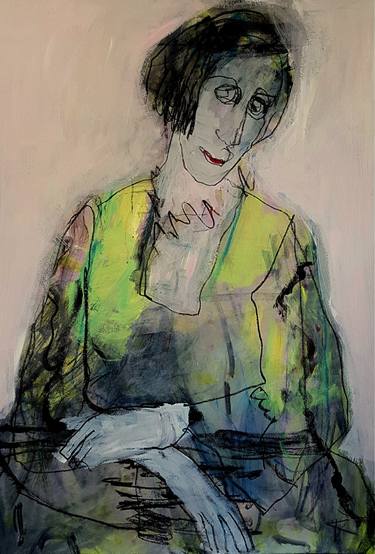 Original Expressionism Portrait Drawings by Barbara Kroll