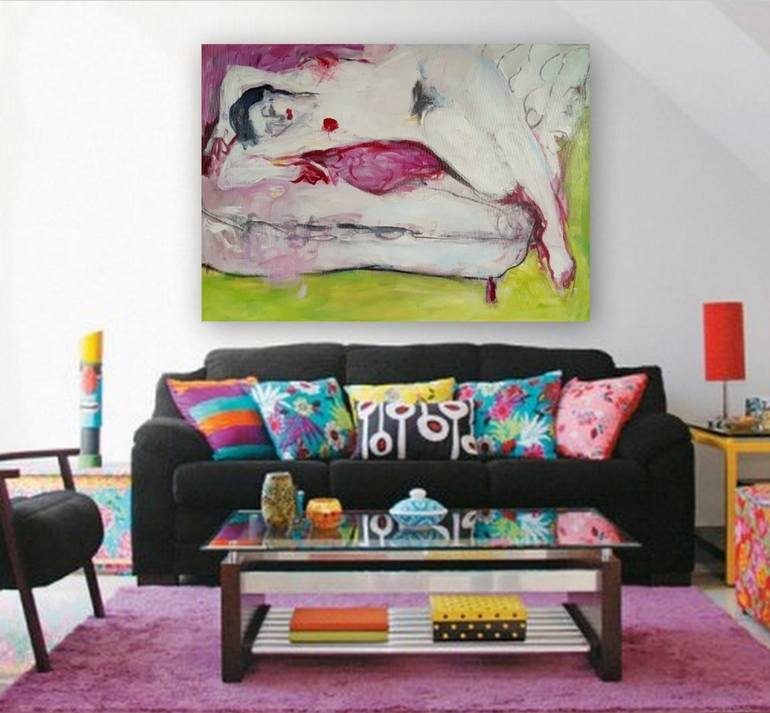 Original Expressionism Nude Painting by Barbara Kroll